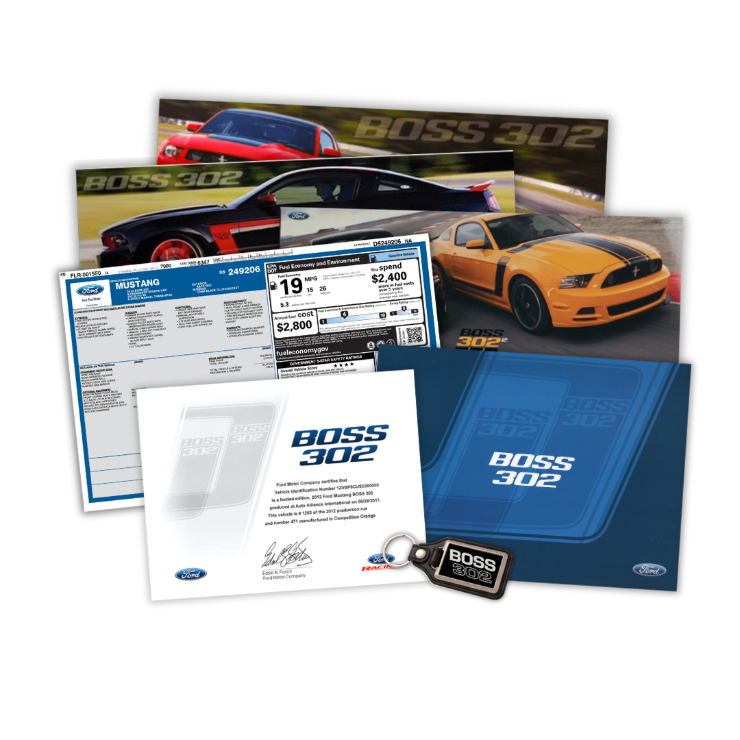 2012 - 2013 BOSS 302 Certificate Package - Ford Show Parts